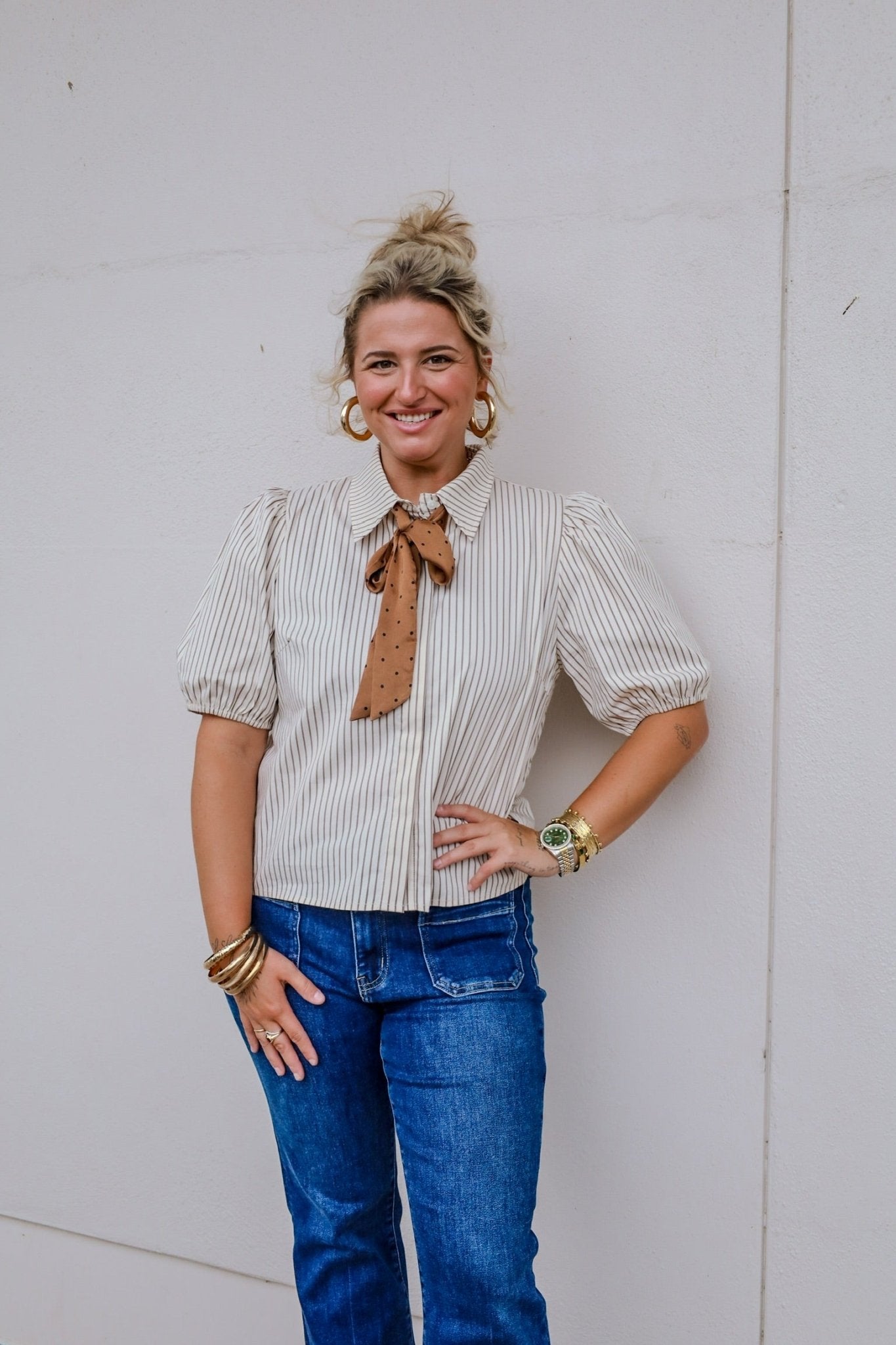 VIP Only Button Down Top - Tops - Blouses - Able
