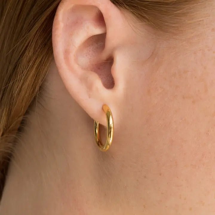 Waterproof 19mm Everyday Gold Hoops - Jewelry - Earrings - Brenda Grands Jewelry