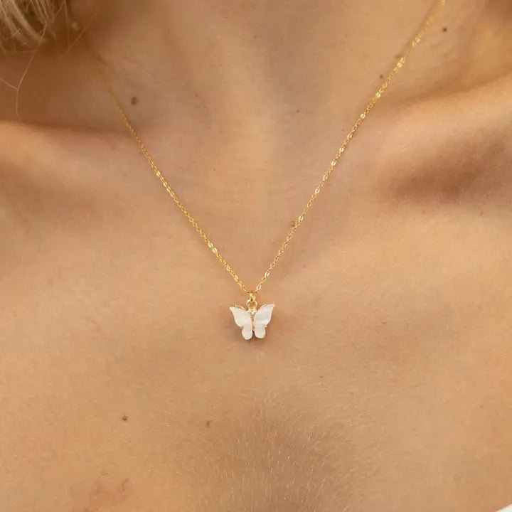 Waterproof Butterfly Pendant Necklace - Jewelry - Necklaces - Brenda Grands Jewelry