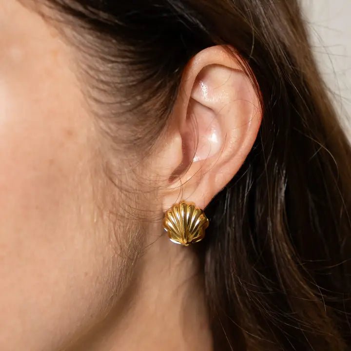 Waterproof Double Shell Earrings - Jewelry - Earrings - Brenda Grands Jewelry