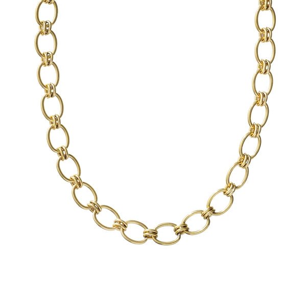 Waterproof Gold Chunky Oval Necklace - Jewelry - Necklaces - Brenda Grands Jewelry