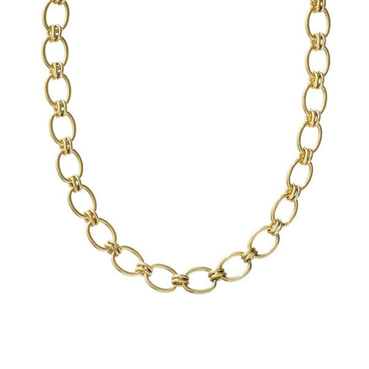 Waterproof Gold Chunky Oval Necklace - Jewelry - Necklaces - Brenda Grands Jewelry