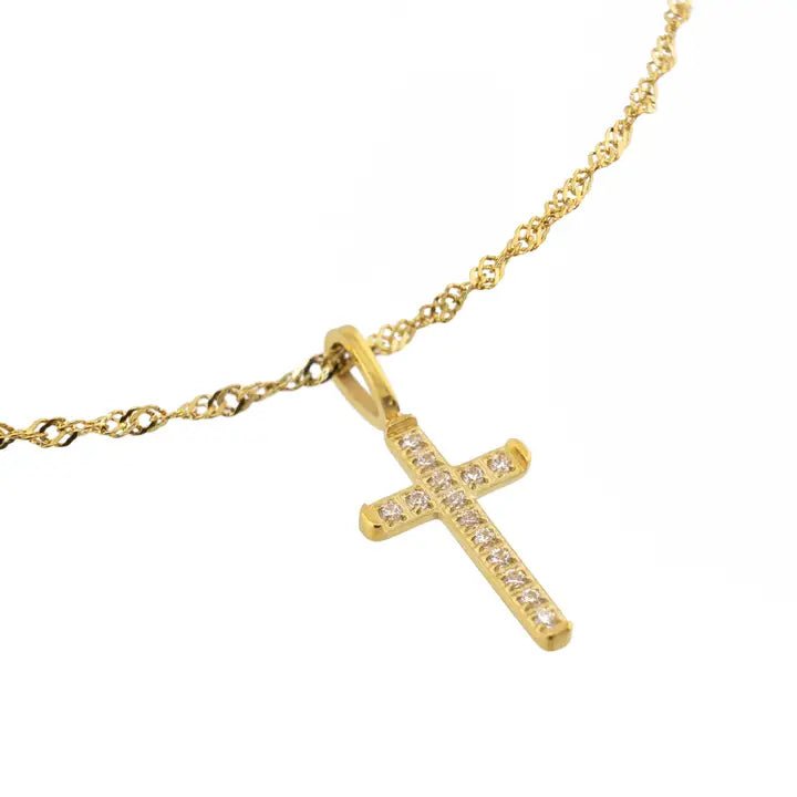 Waterproof Gold Diamond Cross Pendant Necklace - Jewelry - Necklaces - Brenda Grands Jewelry