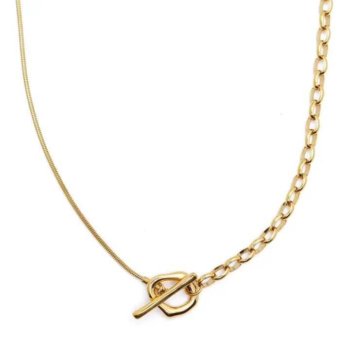 Waterproof Gold Dual Chain Toggle Necklace - Jewelry - Necklaces - Brenda Grands Jewelry