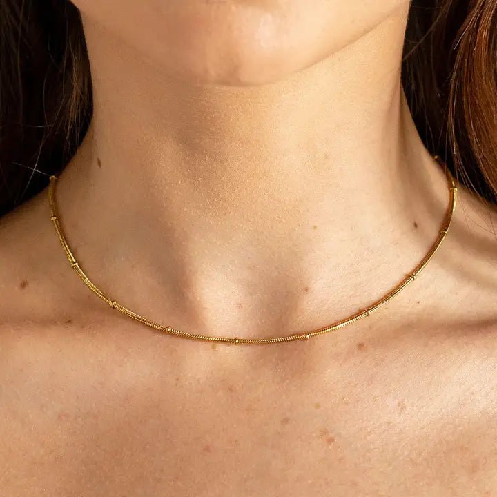 Waterproof Gold Rope Satellite Chain Small Necklace - Jewelry - Necklaces - Brenda Grands Jewelry