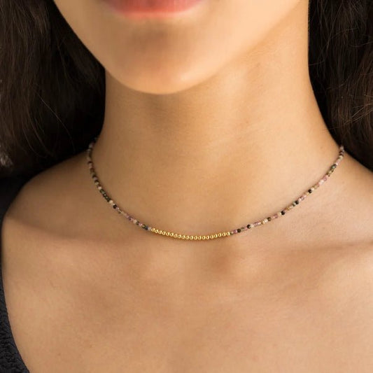 Waterproof Tourmaline Beaded Necklace - Jewelry - Necklaces - Brenda Grands Jewelry