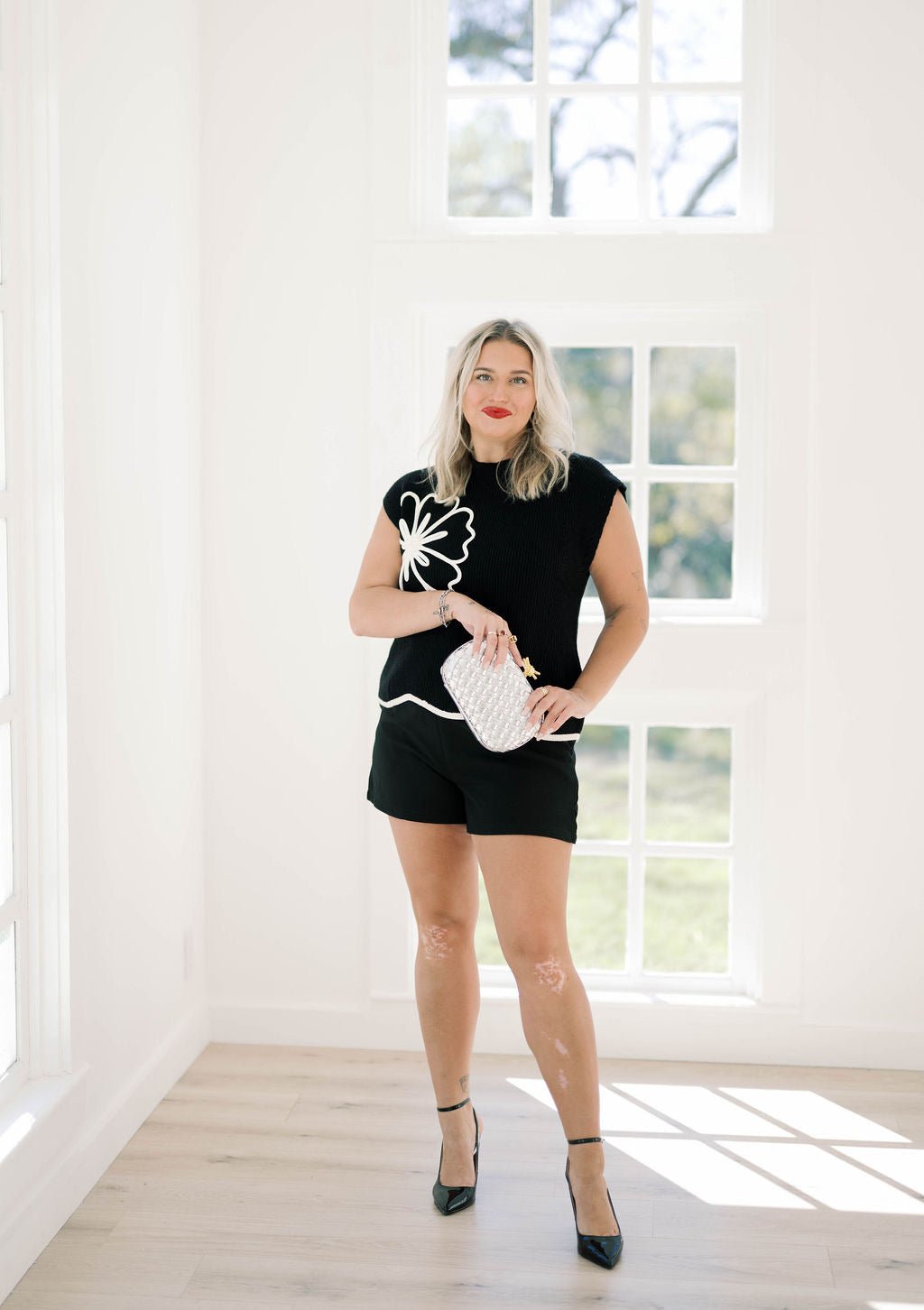 Winter Floral Detail Sweater - Tops - Sweaters - She & Sky