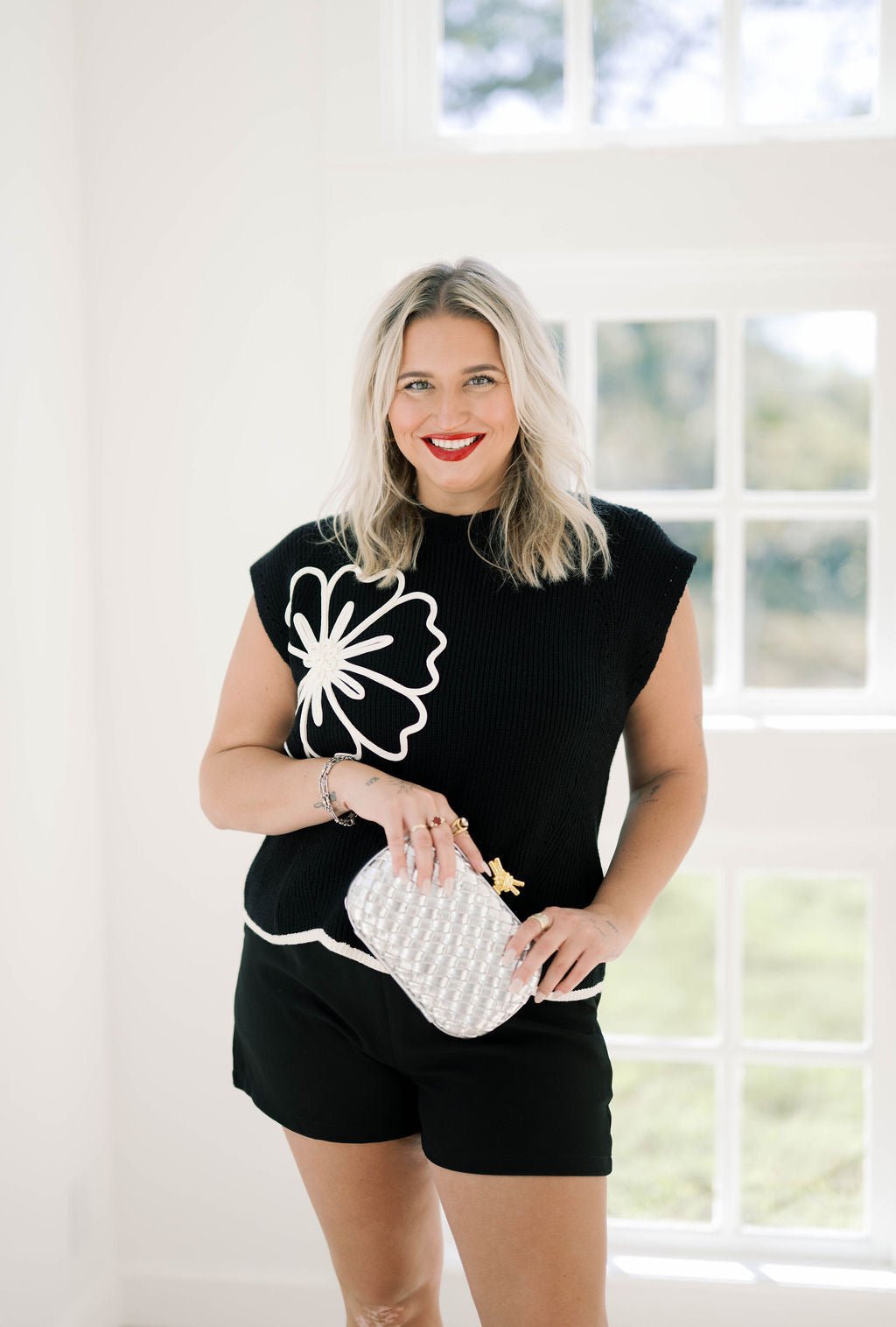 Winter Floral Detail Sweater - Tops - Sweaters - She & Sky