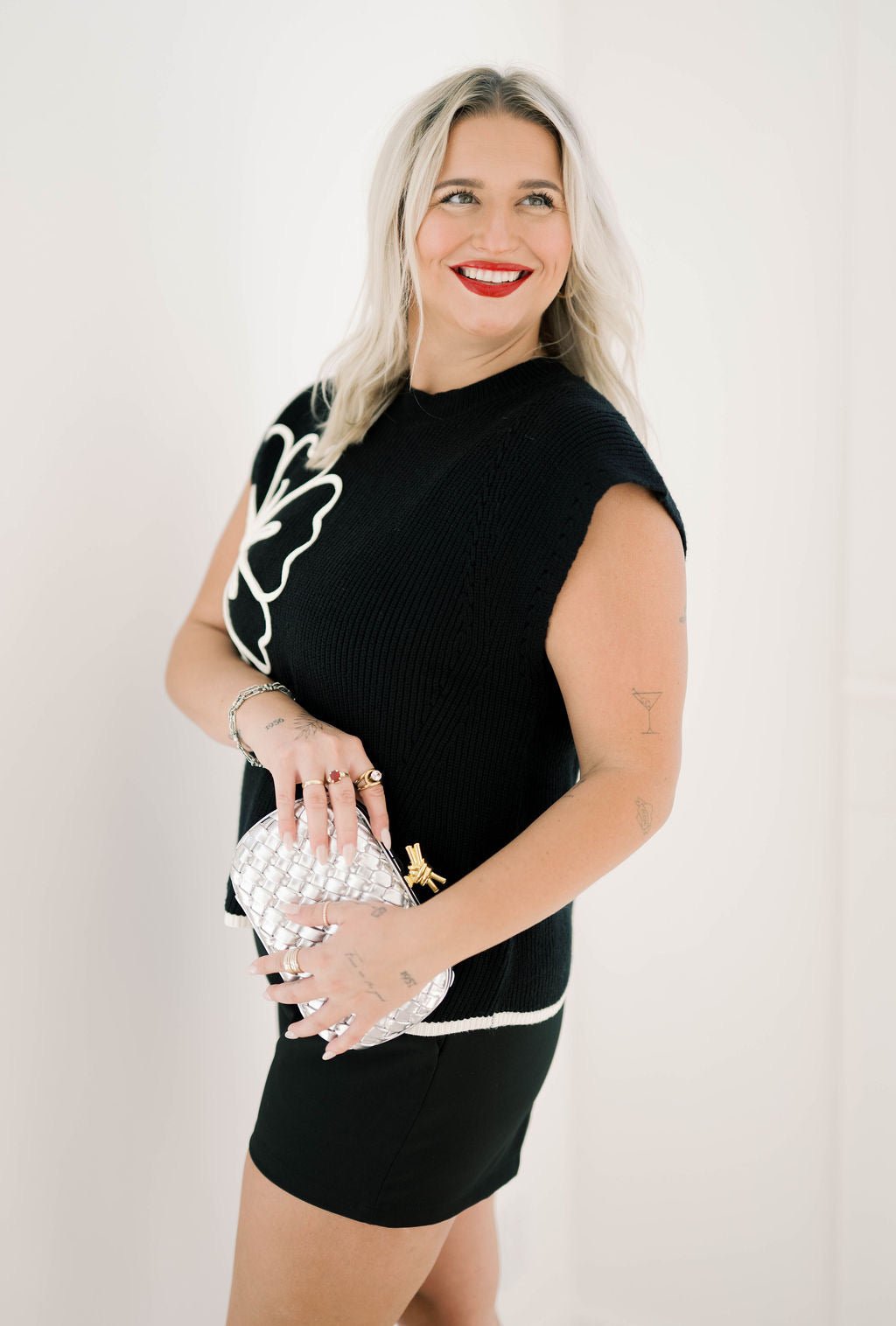 Winter Floral Detail Sweater - Tops - Sweaters - She & Sky