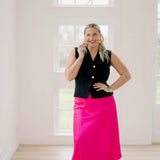 XOXO Satin Midi Skirt - Bottoms - Skirts - She & Sky