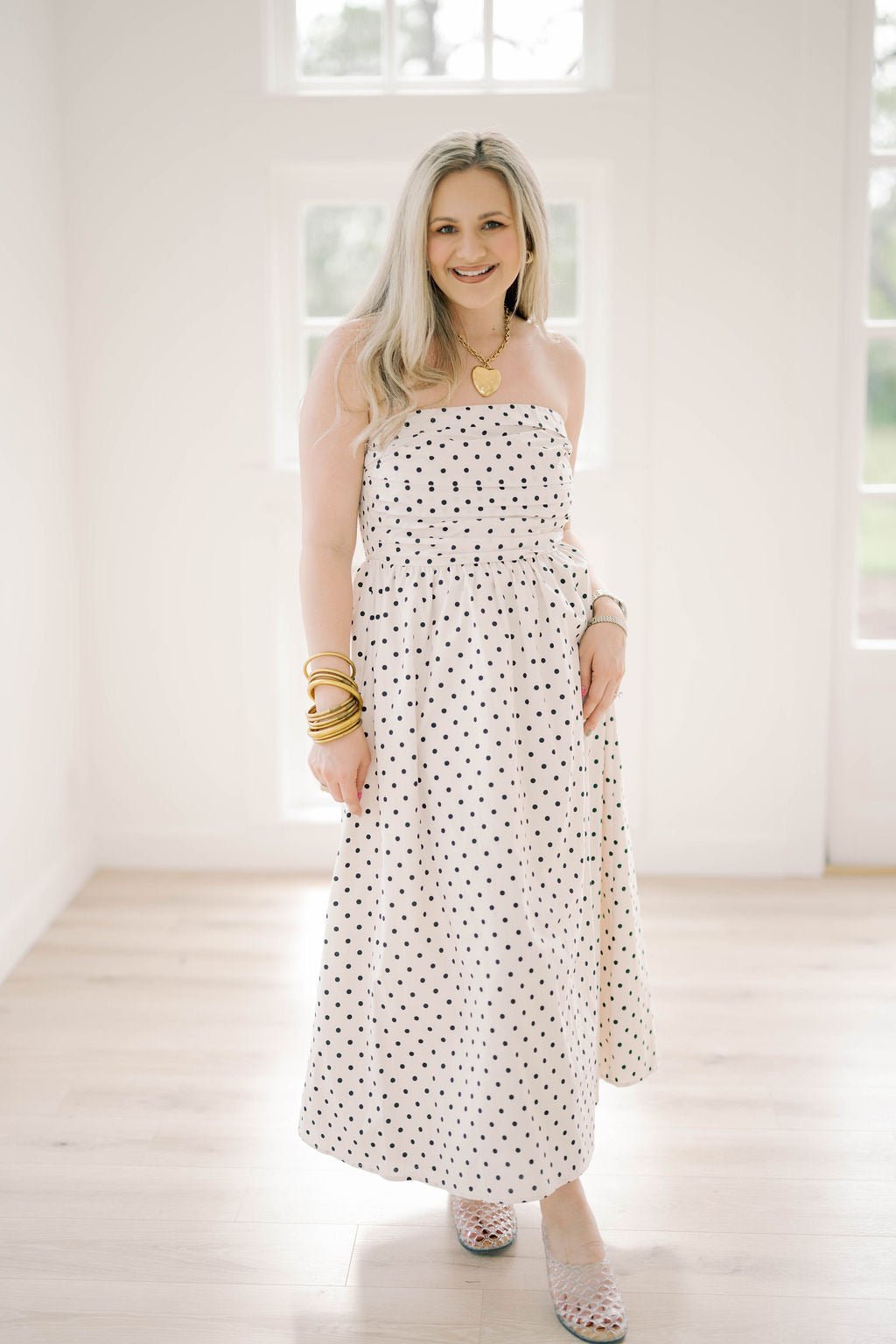 Yachet Club Dot Strapless Dress - Dresses - Needii