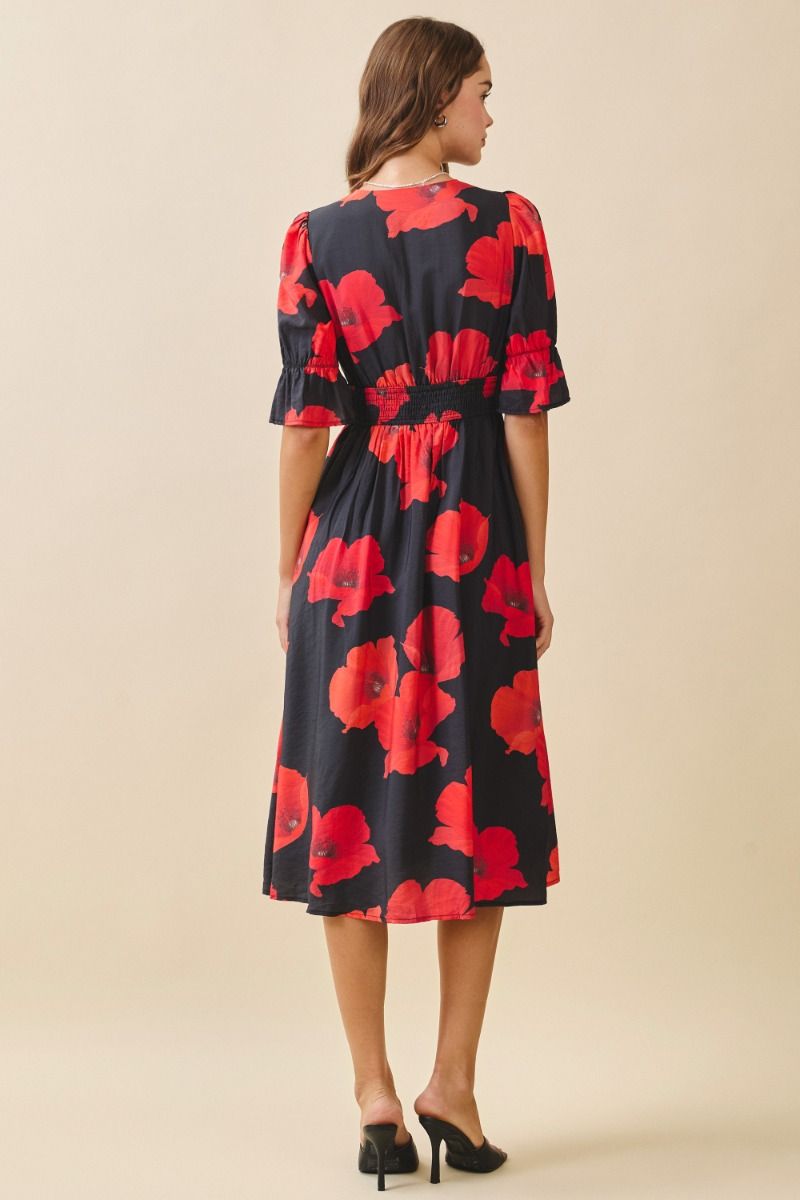 Yes Please Bold Floral Midi Dress - Dresses - TCEC