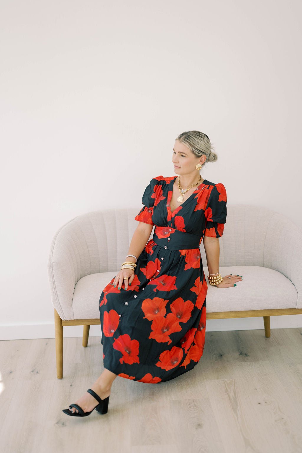 Yes Please Bold Floral Midi Dress - Dresses - TCEC