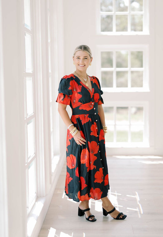 Yes Please Bold Floral Midi Dress - Dresses - TCEC