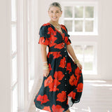 Yes Please Bold Floral Midi Dress - Dresses - TCEC