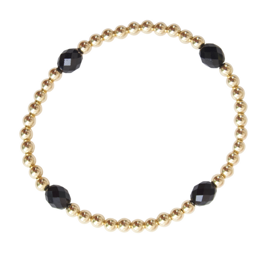 14k-gold-filled beads sport "Black" Czech Crystal Bead Accents, hailing from the Czech Republic and flaunting a glittering allure. With a renowned reputation for superior quality, beauty, and skillful artistry, Czech crystal is revered everyw